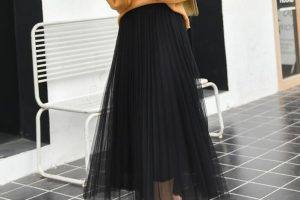 网纱裙百褶裙半身裙中长款女伞裙秋高腰A字裙子