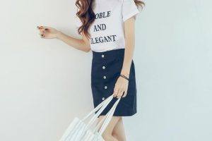 韩版女装夏装牛仔A字裙子