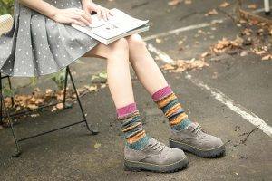 韩国日系袜子女袜堆堆袜纯棉少女学生中筒袜